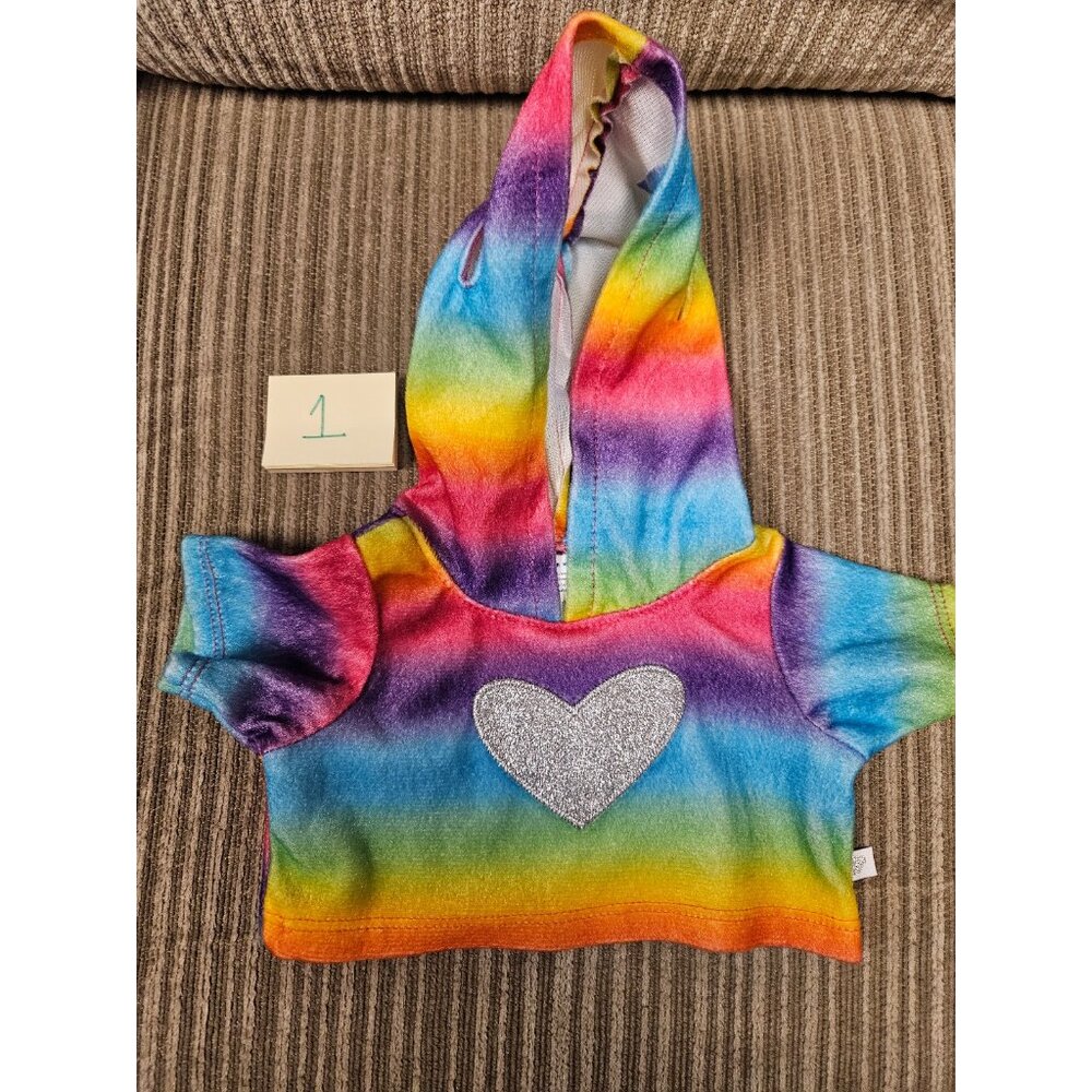 Build A Bear Rainbow Heart Hoodie 1